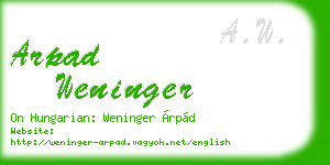 arpad weninger business card