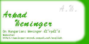 arpad weninger business card